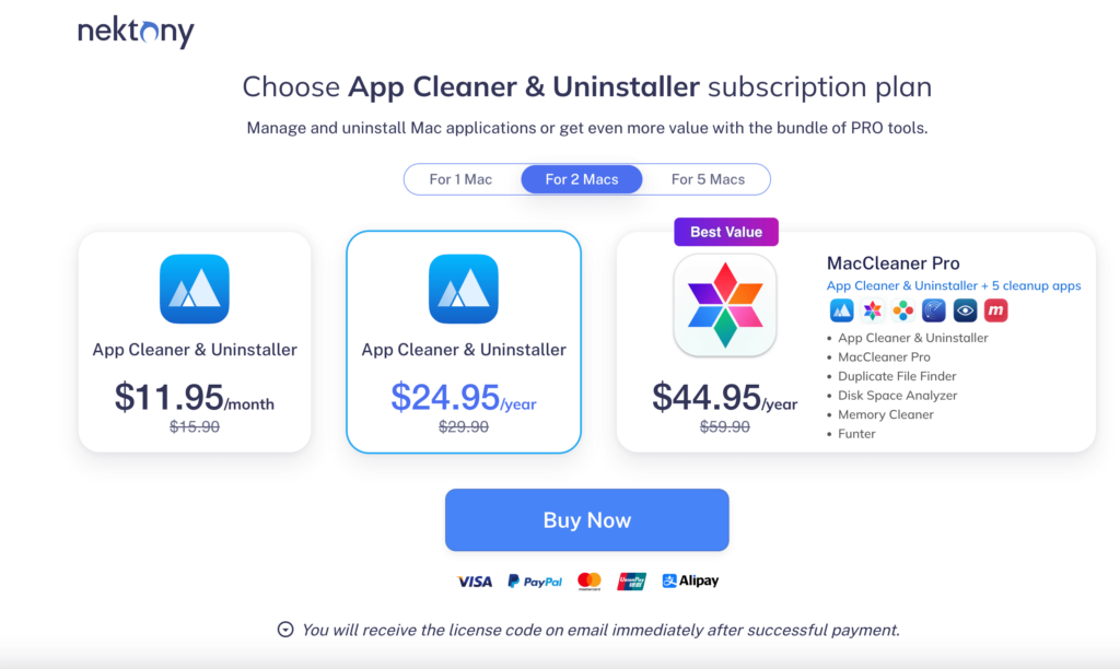 App cleaner and uninstaller pricing