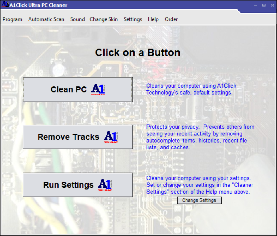 A1Click Ultra PC Cleaner Interface